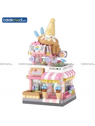 Đồ Chơi Lắp Ráp Mô Hình Tiệm Kem (Ice Cream Shop Street Mini) Hãng Loz